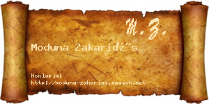 Moduna Zakariás névjegykártya